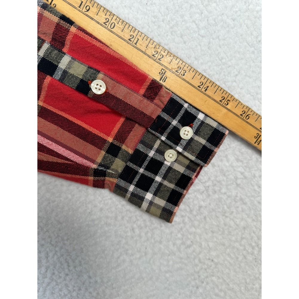 Flint and Tinder Shirt Large Mens Red Plaid Flannel Flap Pockets Button Down - Picture 9 of 10
